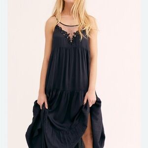 Free People Penelope Black and Lace Maxi Dress